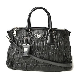 Prada Nappa Gaufre Nero Black Handbag Shoulder Bag Strap